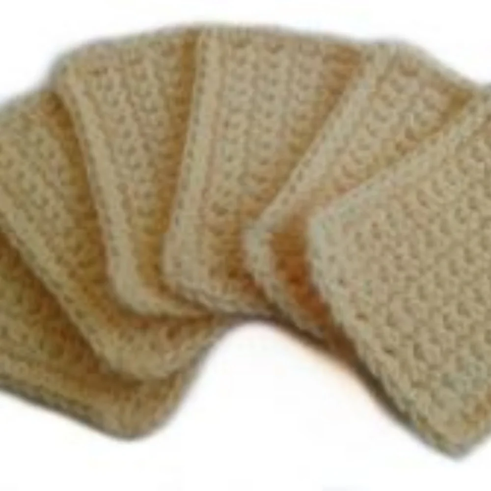 Yellow Handmade Reusable Cotton Sponges-Set of 6